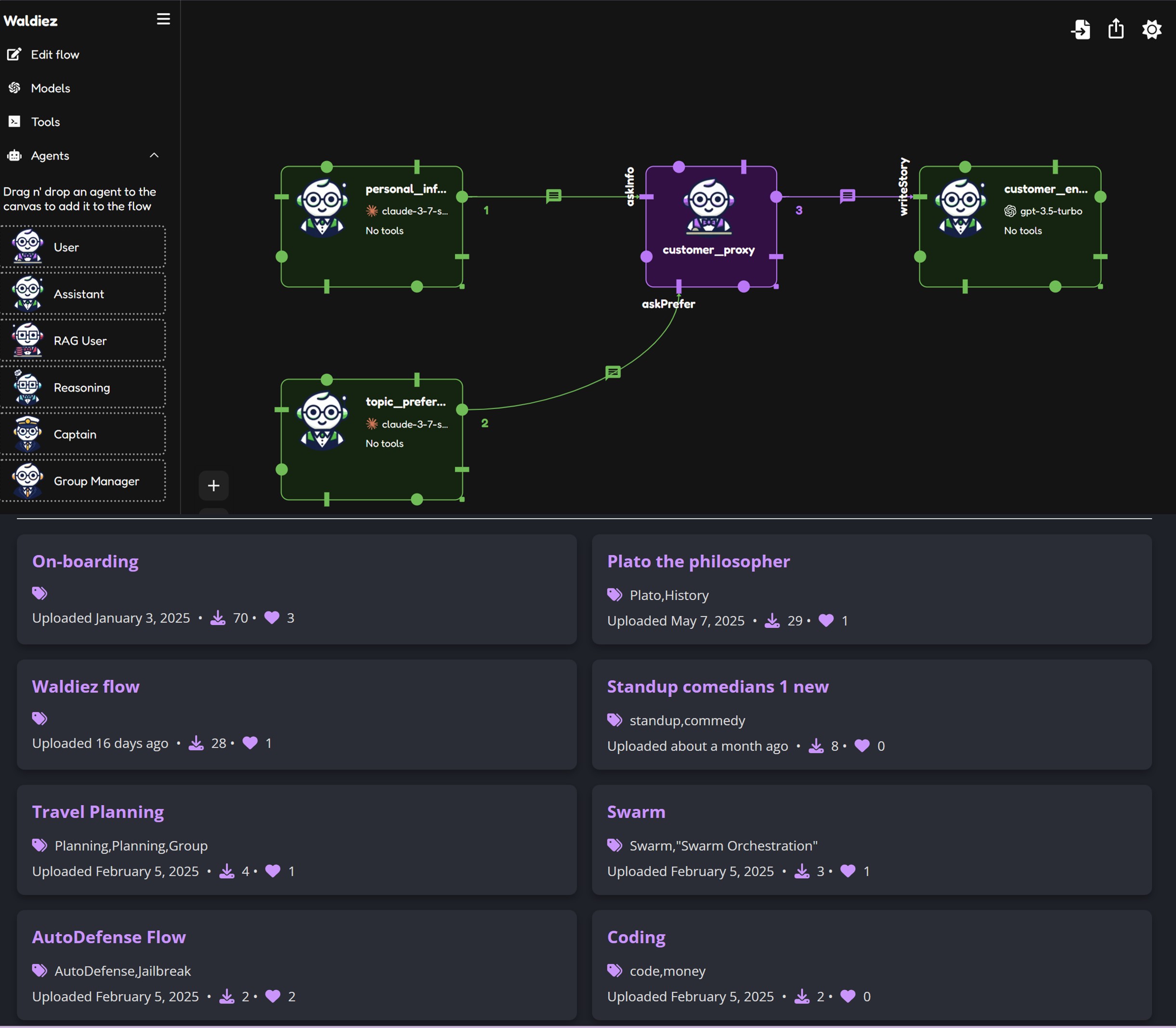 Waldiez Hub Preview