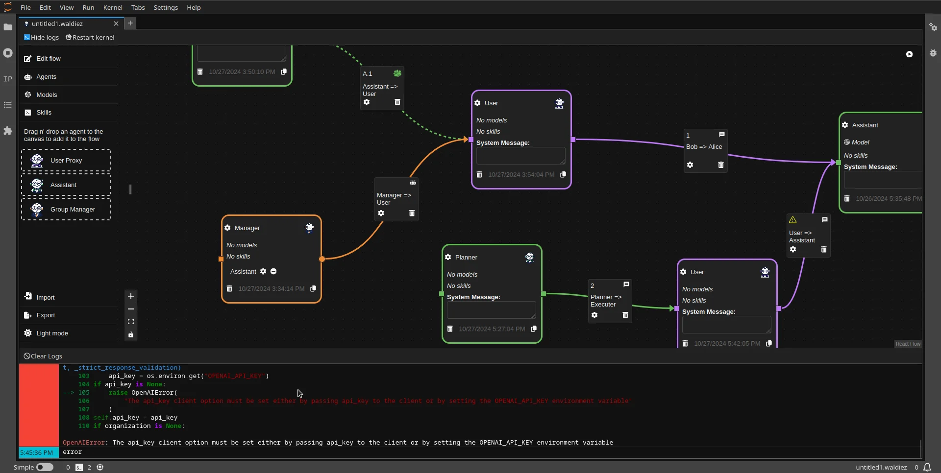 Autogen Error Dark Preview